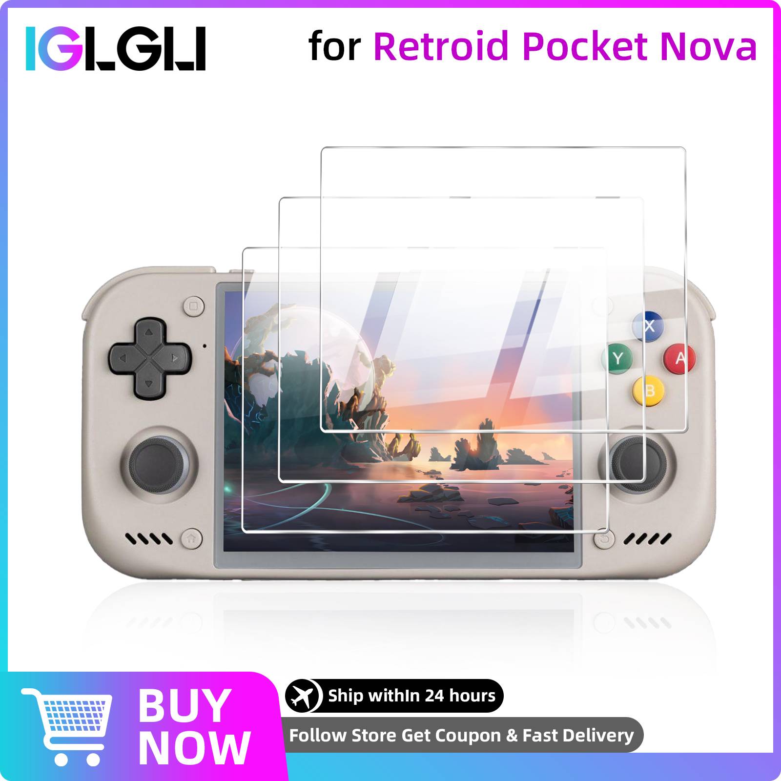 9H Tempered Glass for Retroid Pocket Nova Screen Protector, HD Anti-Scratch Protective Film for Retroid Pocket Nova Accessories