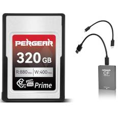 Pergear Professional 320GB CFexpress Typ A-Speicherkarte VPG200 mit 880 MB/s maximaler Lesegeschwindigkeit und 400 MB/s anhaltender Schreibgeschwindigkeit für 4K 120P, 8K 30P-Aufnahmen mit Kartenleser