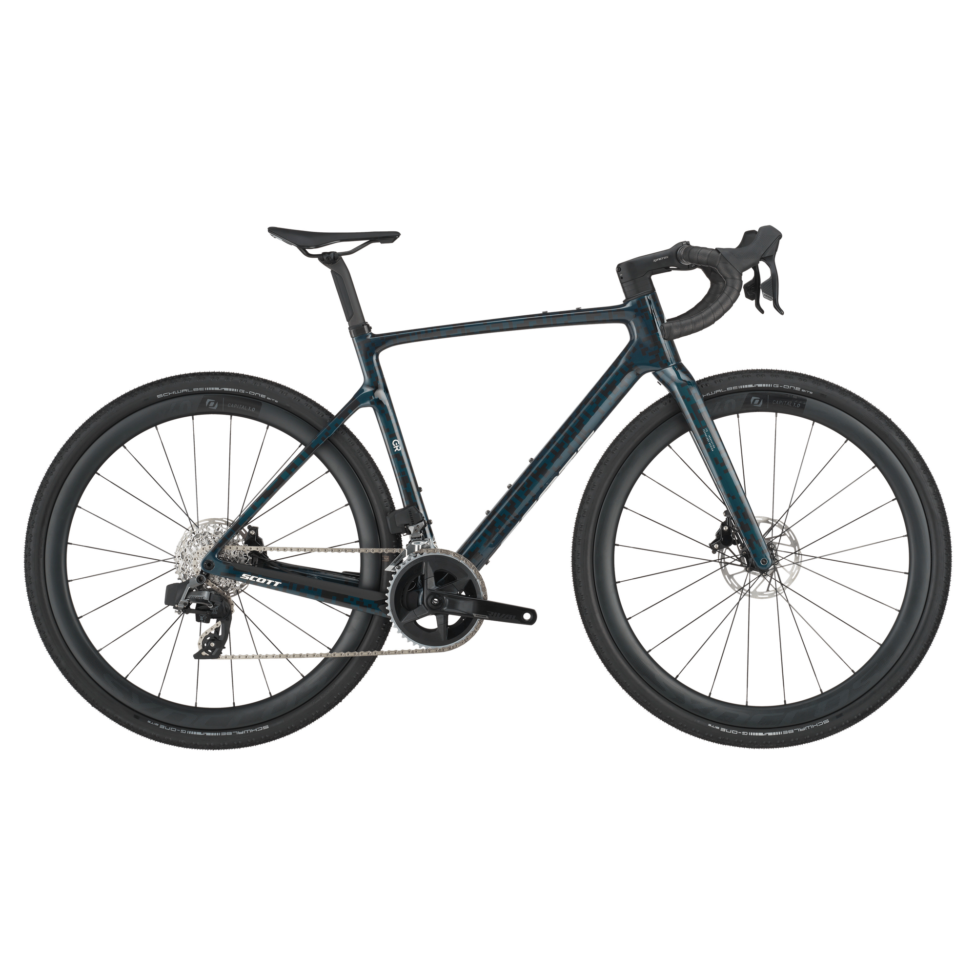 Scott Addict Gravel 20 2025 - Sram Rival eTap AXS 2x12sp - Syncros Capital X40 - 170 / L / petrol black