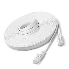 JBSTK Cat6 Gaming Netzwerkkabel 20m Flachbandkabel - 1000Mbps 250MHz LAN-Kabel mit vergoldete Stecker Internetkabel für PS5/Xbox/Server, Flaches Design, CE