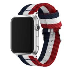 SKALO Nato-rem Metalspænde Apple Watch Series 4-6 40mm - Rød-Hvid-Blå