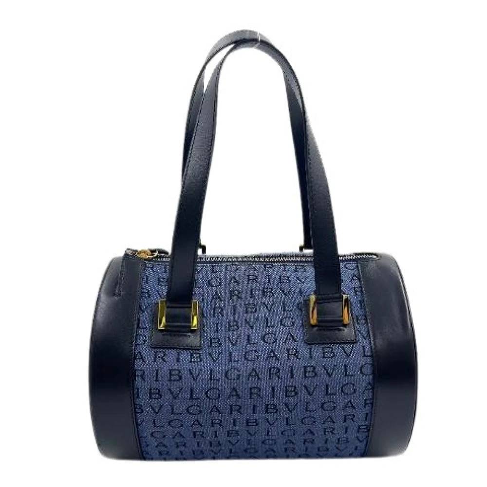 Bvlgari Vintage Pre-owned B Zero One Læder Kanvas Håndtaske - Vintage - Dame - Blå - ONE SIZE - Læder
