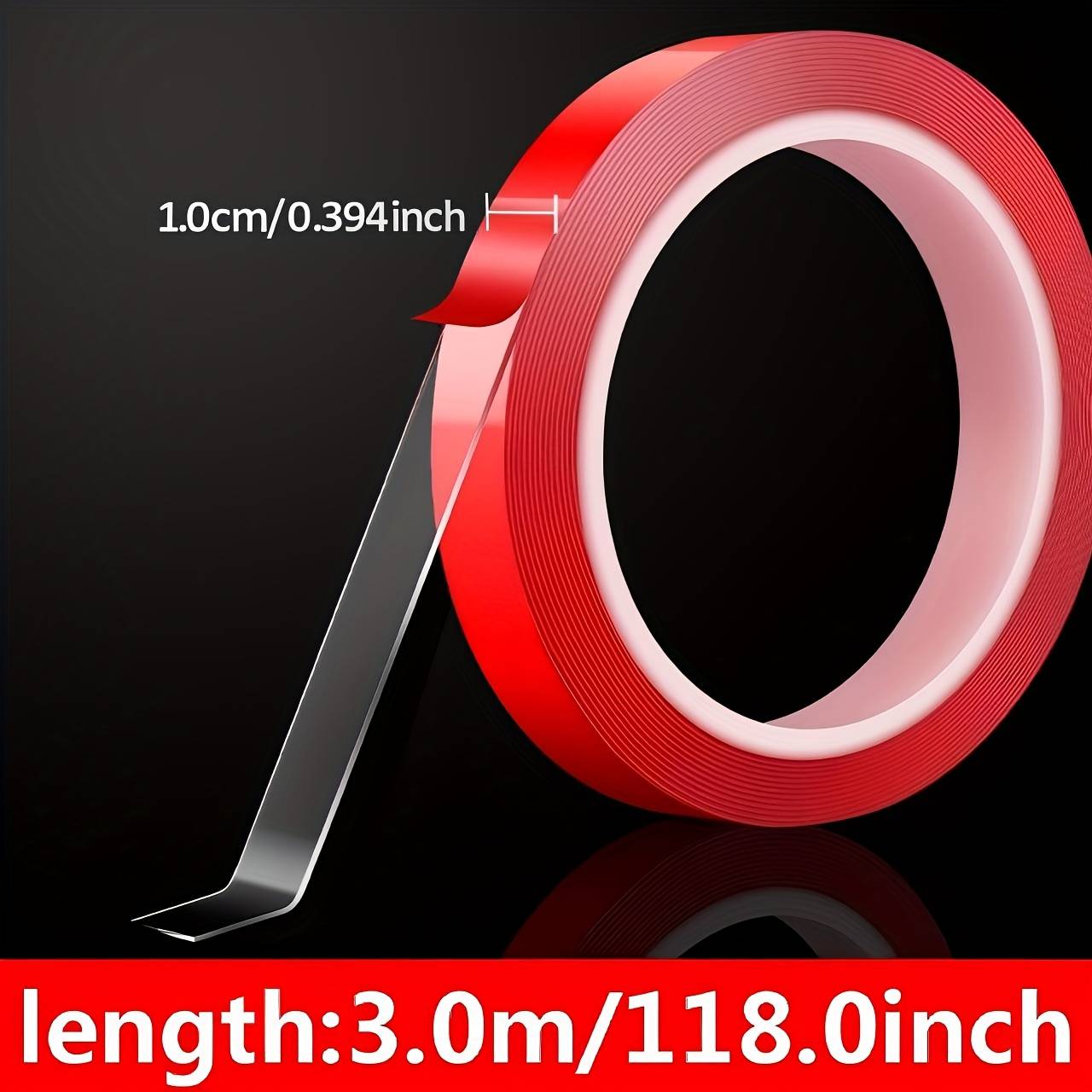 12 Rolls Led Strip Lights Adhesive Nano Tape - Super Strong Double Sided Tape, No Residue, For Indoor Outdoor, Christmas Halloween Home Decor, Car, Wall Mounting, Transparent Permanent Tape