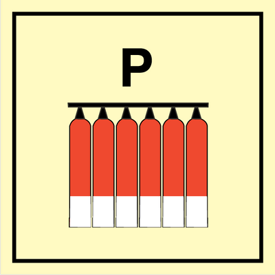 Fast brandsläckare batteri - P, 150 x 150 mm