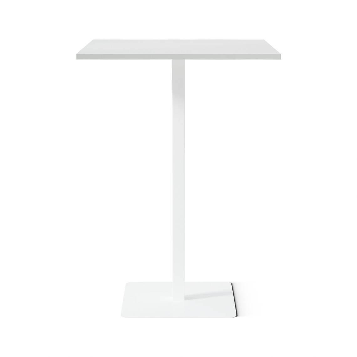 Ståbord Kvadrat, Storlek 80 x 80 cm, Bordsskiva Ljusgrå, Stativ Vit