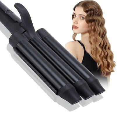 3 Barrel Hair Waver 25mm Beach Wave Hair Curler Keramisk locktång för långt medelkort hår Snabbuppvärmning