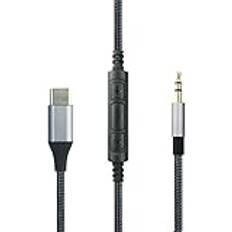 ABLET USB C till 2,5 mm ljudkabel kompatibel med Bose Noise Canceling 700 hörlurar, QC35 QC35ii QC45, fjärrvolymmikrofon kompatibel med iPhone 15/15 Pro, iPad kompatibel med iPhone 15/15 Pro