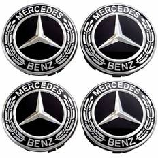 MB17 - 75MM 4-pack Centrumkåpor Mercedes Benz Silver one size