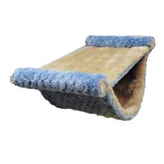 Small Animal Hanging Hammock Bed Soft Warm Double Layer Small Pet Cage Hammock for Squirrel Hamster L blå