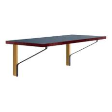 Artek - Kaari Väggkonsol Reb 006, Klarlackad ek, Blå linoleum med röd kant - Ronan & Erwan Bouroullec - Blå