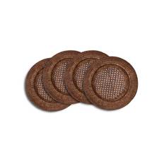 Antique tallriksunderlägg rotting 4-pack - Brun (Ø: 32 x H: 2,5 cm)