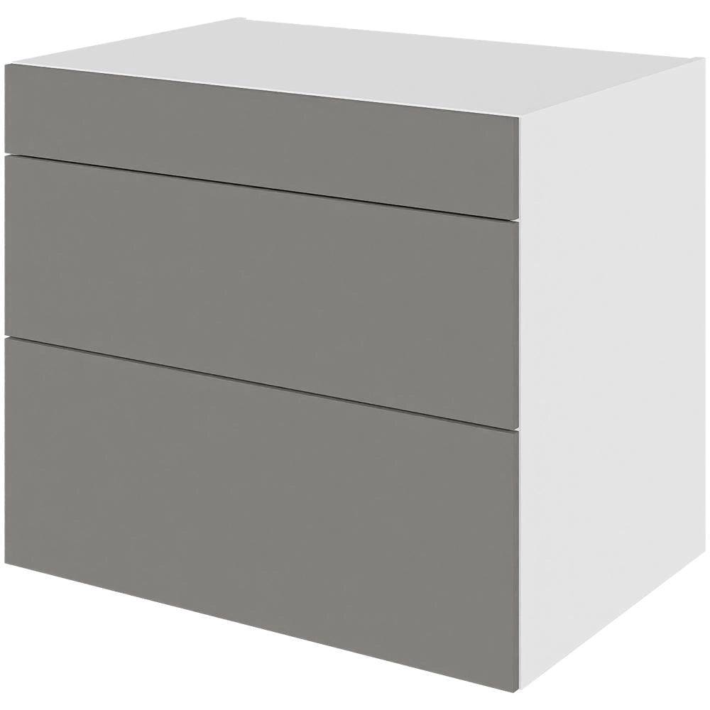 Multi-Living Køkken skuffeskab i Cibo Grigio 128 H: 70,4 cm D: 60,0 cm - 3 skuffer deludtræk/softluk - Bredde: 80 cm