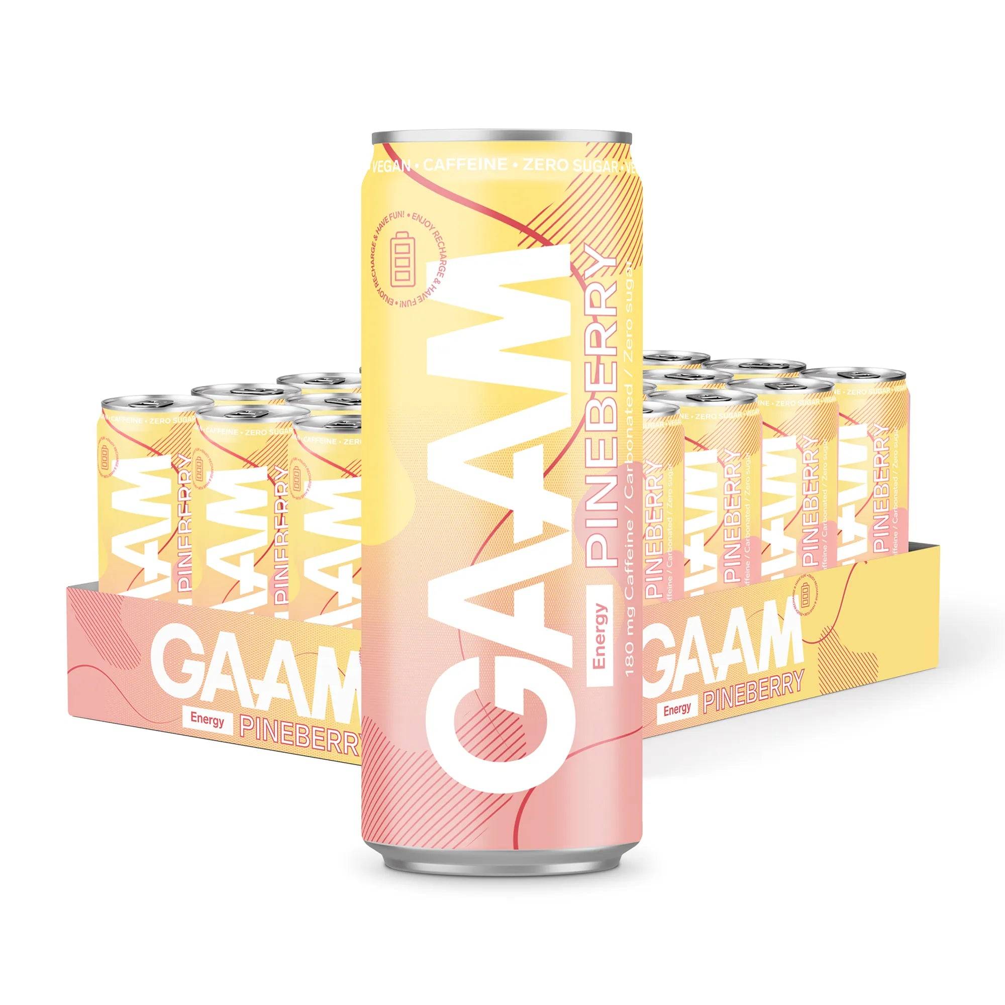 24 X Gaam Energy 330 Ml Pineberry