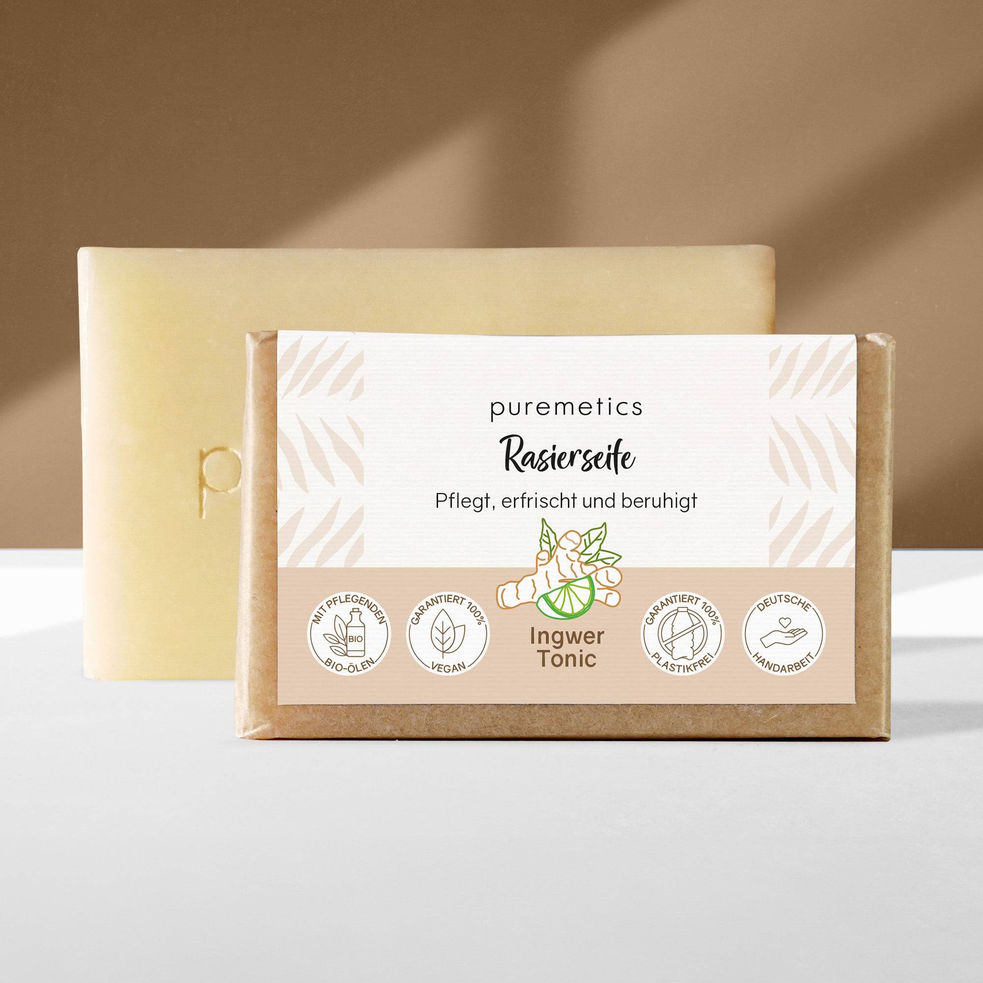 Shaving soap 'Ginger Tonic' - In soap box gold