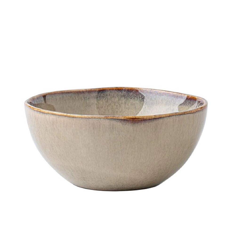500ml Vintage Ceramic Salad Bowl Heat-Resistant Rice Soup Bowl Irregular Edges Kitchen Noodle Bowl Microwave Safe 5.5in