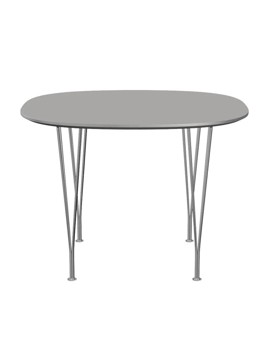 Piet Hein B603 spisebord, 100 x 100 cm fra Fritz Hansen Grey Efeso m. alukant (specialfarve) - Jacobsen Plus