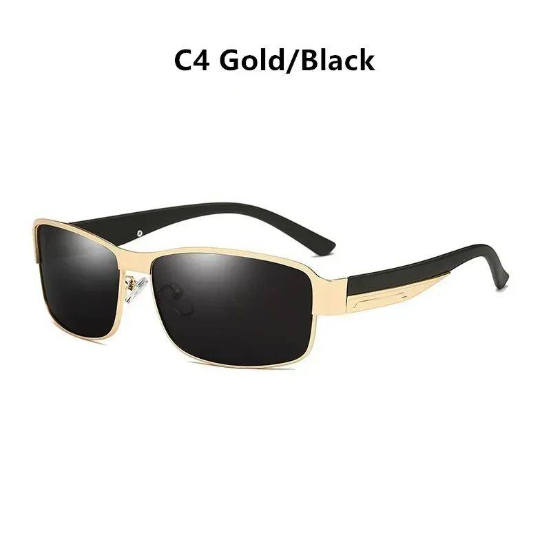Luxury Mens Sunglasses Vintage Metal Frame UV400 Protection Anti Glare Shades for Driving Fishing