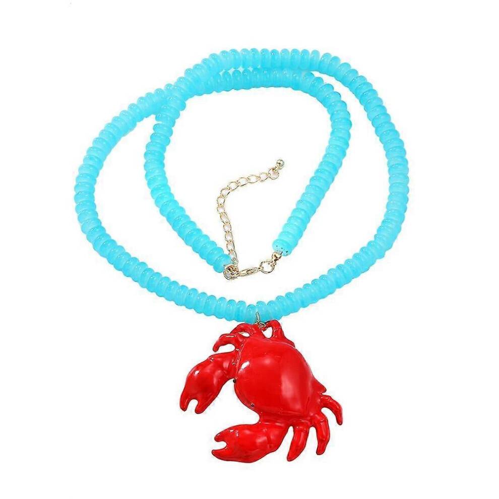 Summer New Beach Ocean Style Red Crab Pendant Necklace Women European American Hip Hop Accessory Party Decoration
