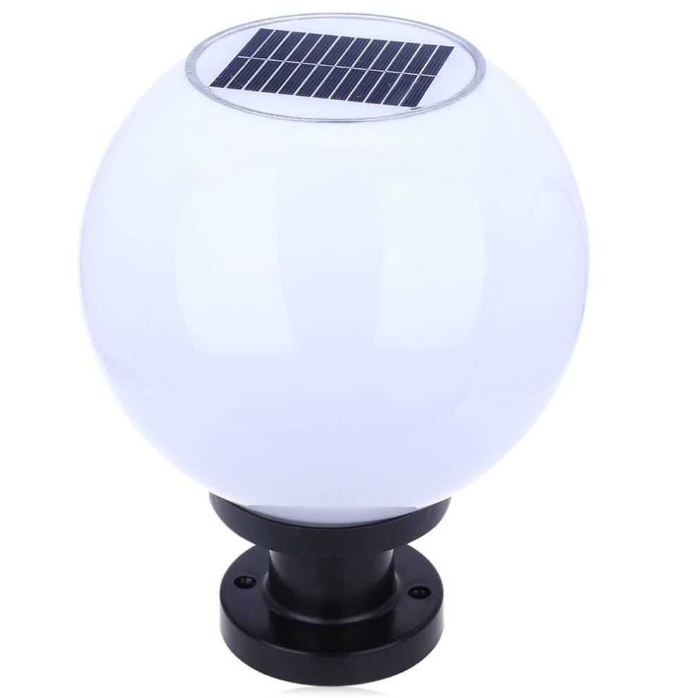Led 200mm Solar Wall Pillar Lamp Outdoor Round Ball Round Light For Illumination Landscape