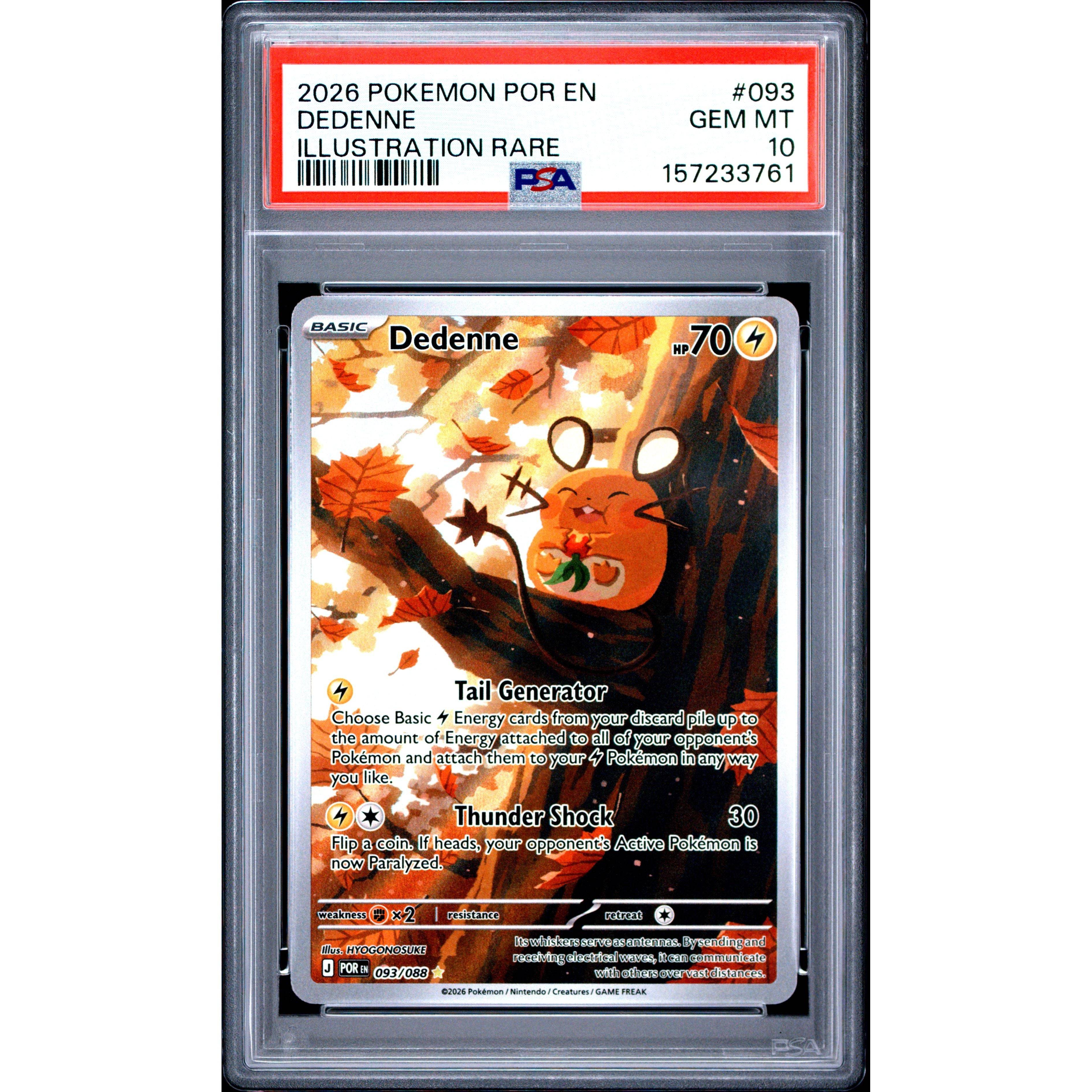 Pokémon TCG: Dedenne #093 PSA 10 - Brugtmoms