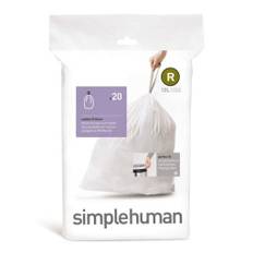 Simplehuman affaldsposer, kode R, 10 liter, hvid, 20 stk