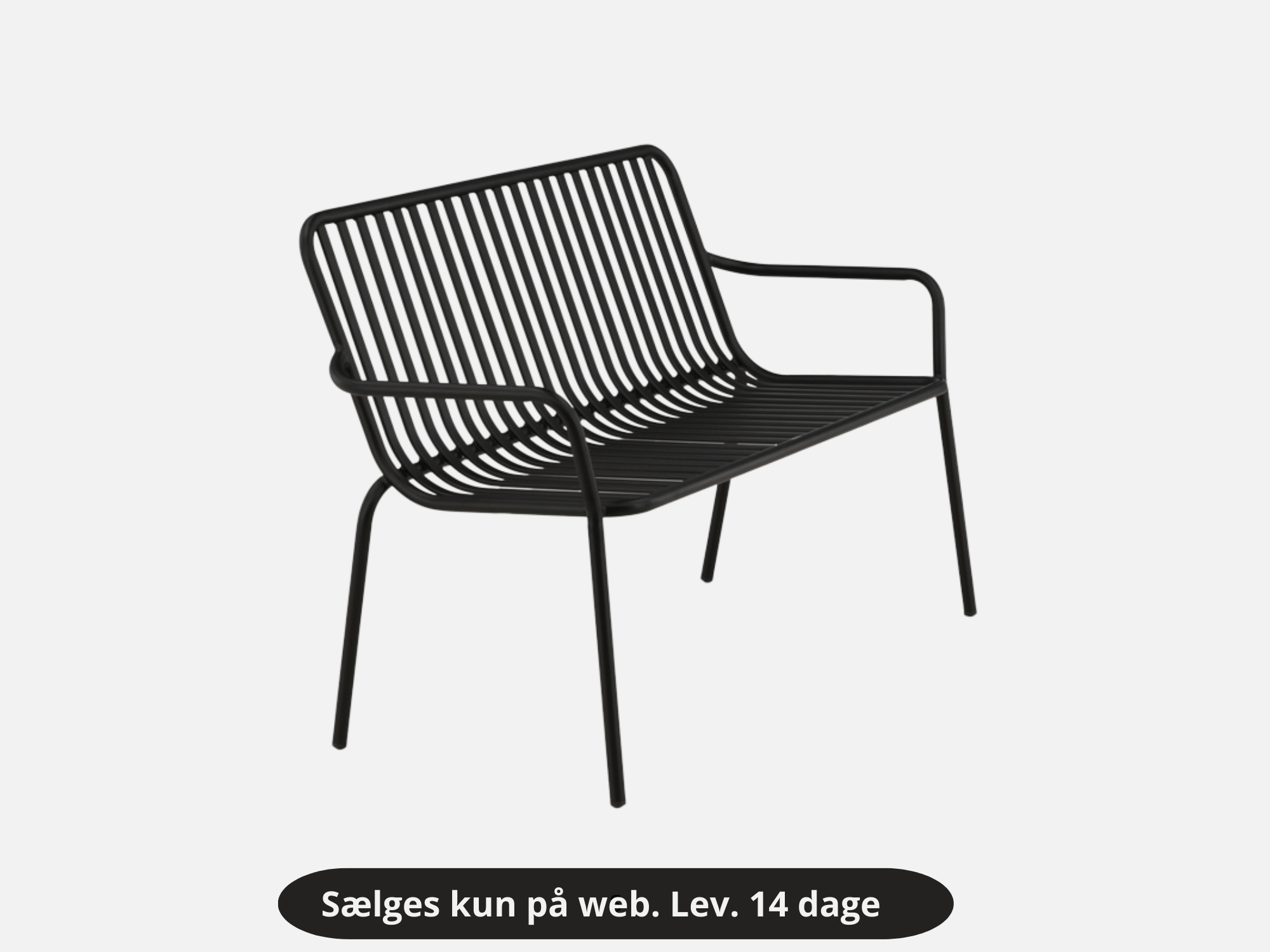 Havesofa sort Aluminium 130 cm Pejing