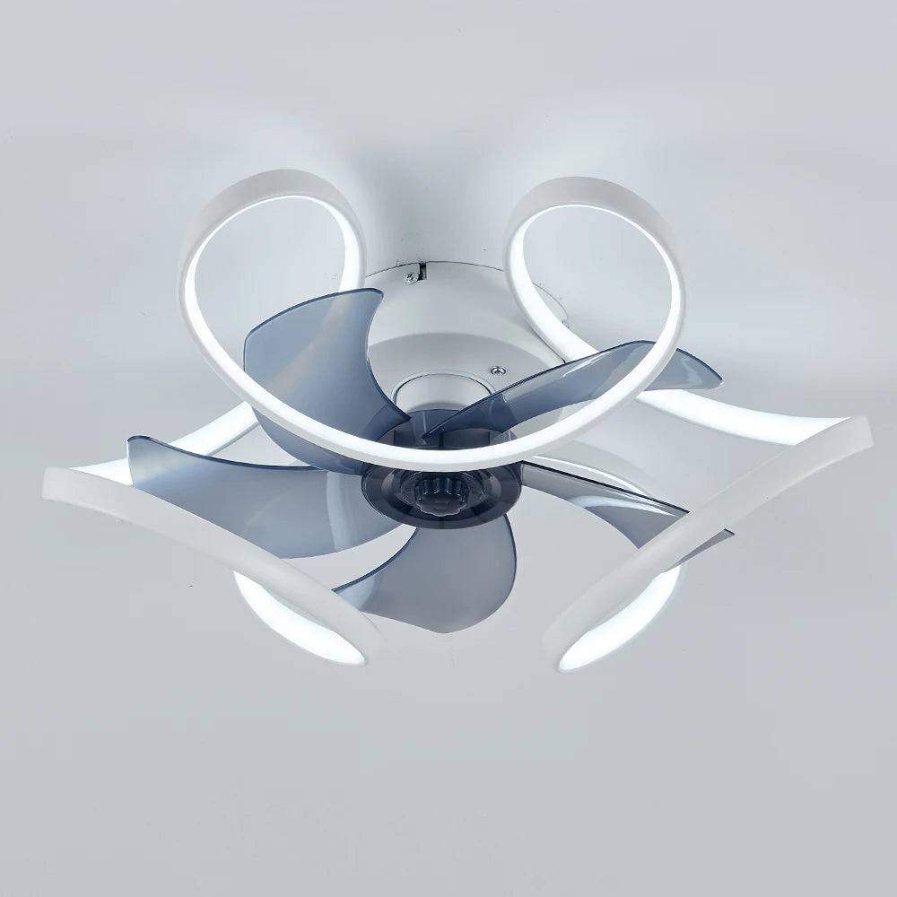 Smart 50cm Ceiling Fans with LED Lights for Bedroom Ceiling Fan with Remote Control & App Control for Dinning Room Kitchen - WHITE / spain