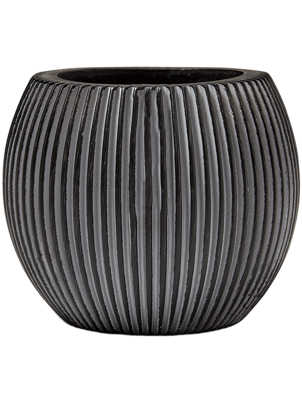 Capi Nature Groove - Vase Ball Black (⌀21 ↕19)