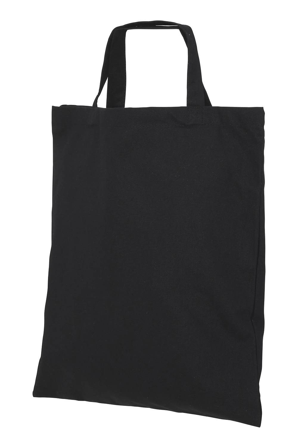 Flat mulepose med kort håndtag – 38 x 42 cm - Sort.
