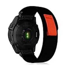 KeeFos 22 mm QuickFit Trail Loop-rem kompatibel med Garmin Fenix 7/Fenix 6/Fenix 6 GPS/Fenix 6 Pro/6 Pro GPS, nylonflätad elastisk ögla rem för Garmin Fenix 5/Fenix 5 Plus - svart