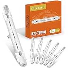 Tomosu R7s halogenlampa 78 mm 100 W, 1800LM 230 V dimbar halogen R7s varmvit 2 800K, J78 halogenlampa penna för landskapsbelysning, säkerhet, golvlampa, 6 st