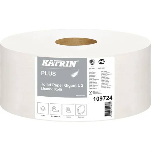 Jumborulle, Katrin Plus 2-lagers Midi 310m x 9,8cm Ø24cm 6st/förpackning