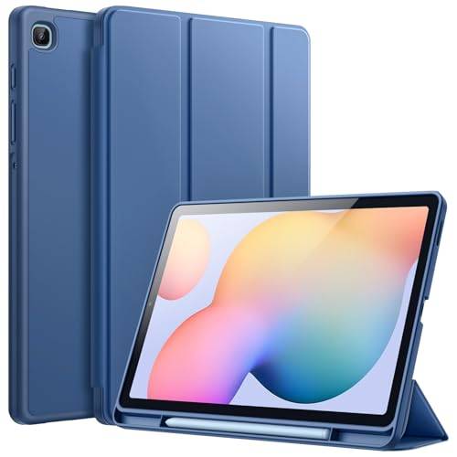 JETech Fodral för Samsung Galaxy Tab S6 Lite 10,4-Tum 2024/2022/2020 med S Pen Hållare, Smal Tablett Case med Mjuk TPU Baksida, Automatisk Väckning/Sömn (Marin)