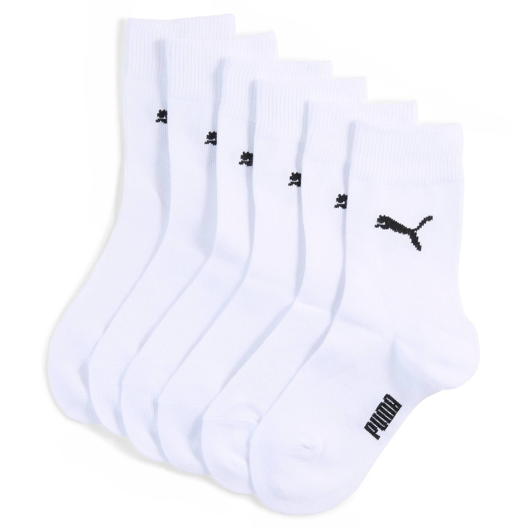 PUMA Classic Socks Youth (6-pack), Kids, White, 23-26