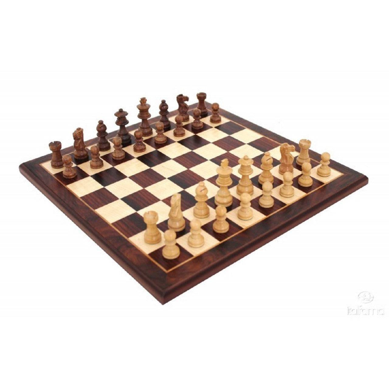 Komplett Schack set Mozart 002 pjäser i Rosenträ Kungens höjd 5,5 cm, Schackbräde 32x32 cm