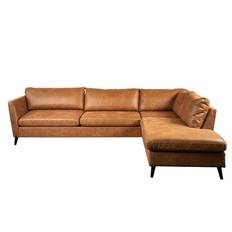 Jakob sofa med chaiselong - Højrevendt sofa - Cognac