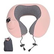 Vomeko Travel Neck Pillow, uppblåsbar resekudde, U -formad press Uppblåsbar h ead vilkudde, mjuk PVC resehalskudde, med förvaringspåse, kontoret tupplur kudde