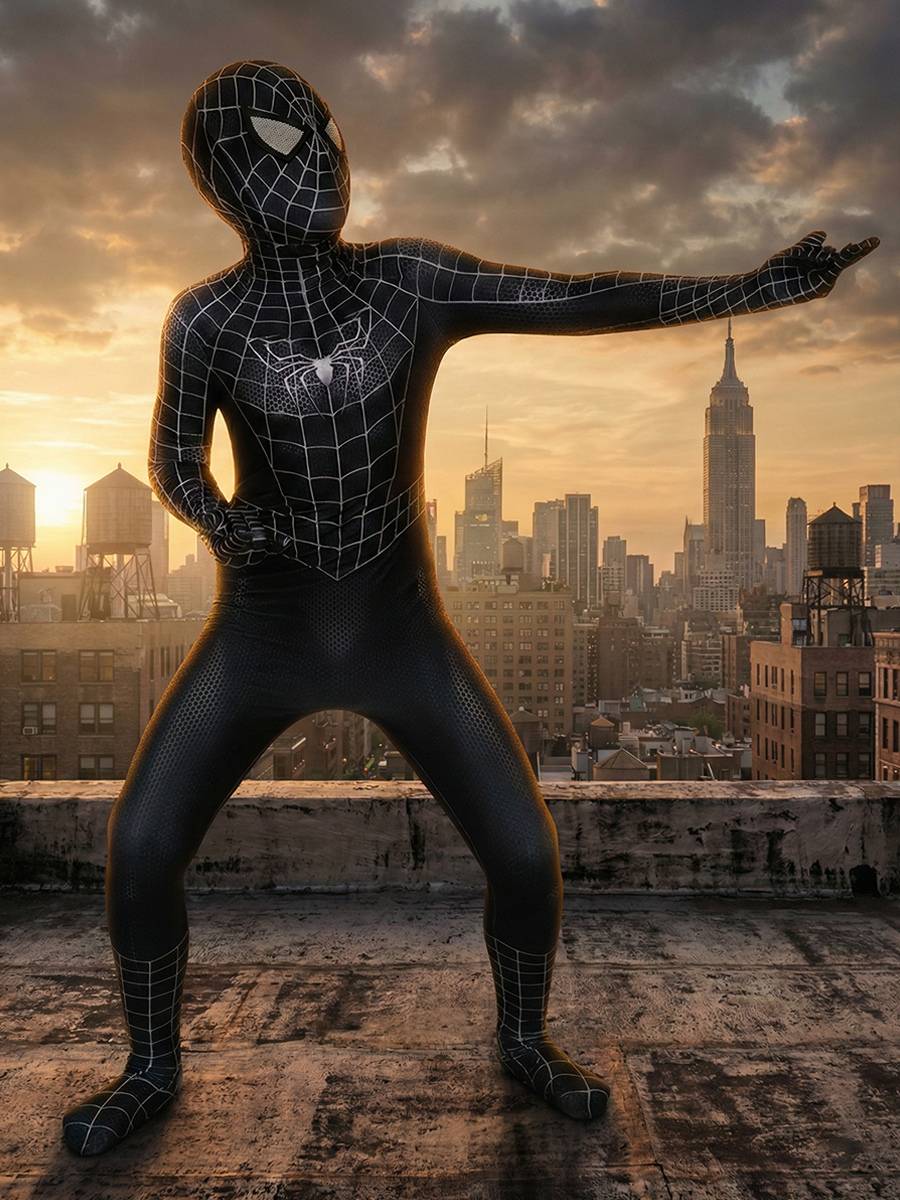 Spiderman 3 Kids Venom Sam Raimi Symbiote Cosplay Suit With Mask