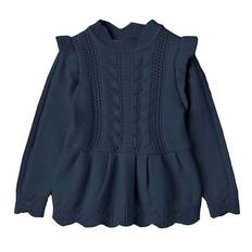 Fliink Bluse - Strik - Alilly Peplum - Insignia Blue - Fliink - 110 - Bluse