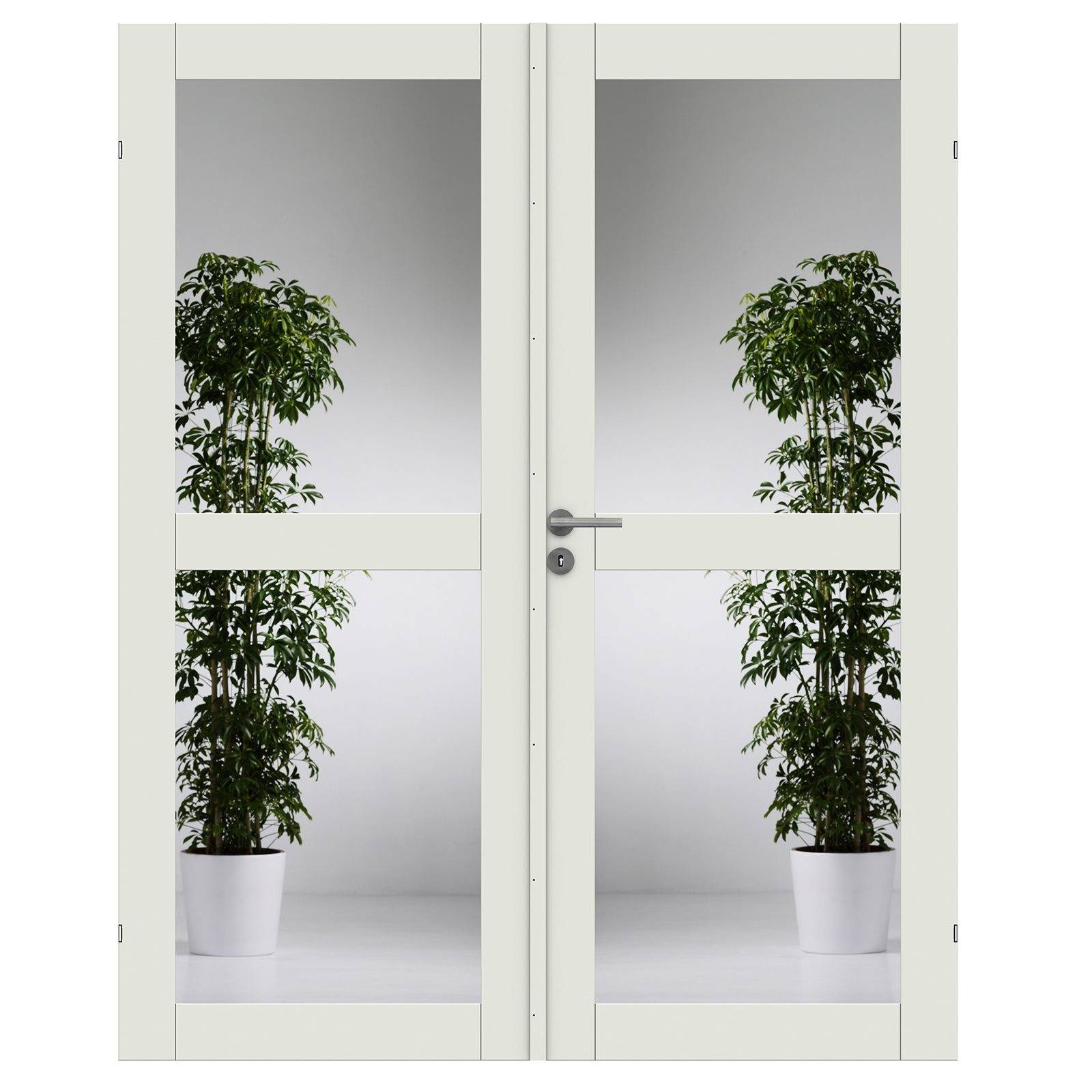 Fransk dør fra Swedoor, Unique GW02L, Dobbelt dør, Hvid NCS S0502-Y, Advance-line, M17x20