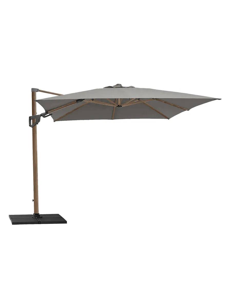 Hyde Luxe Parasol 3x3 m. med tilt inkl. fod fra Cane-line Taupe-Wood Look - Jacobsen Plus