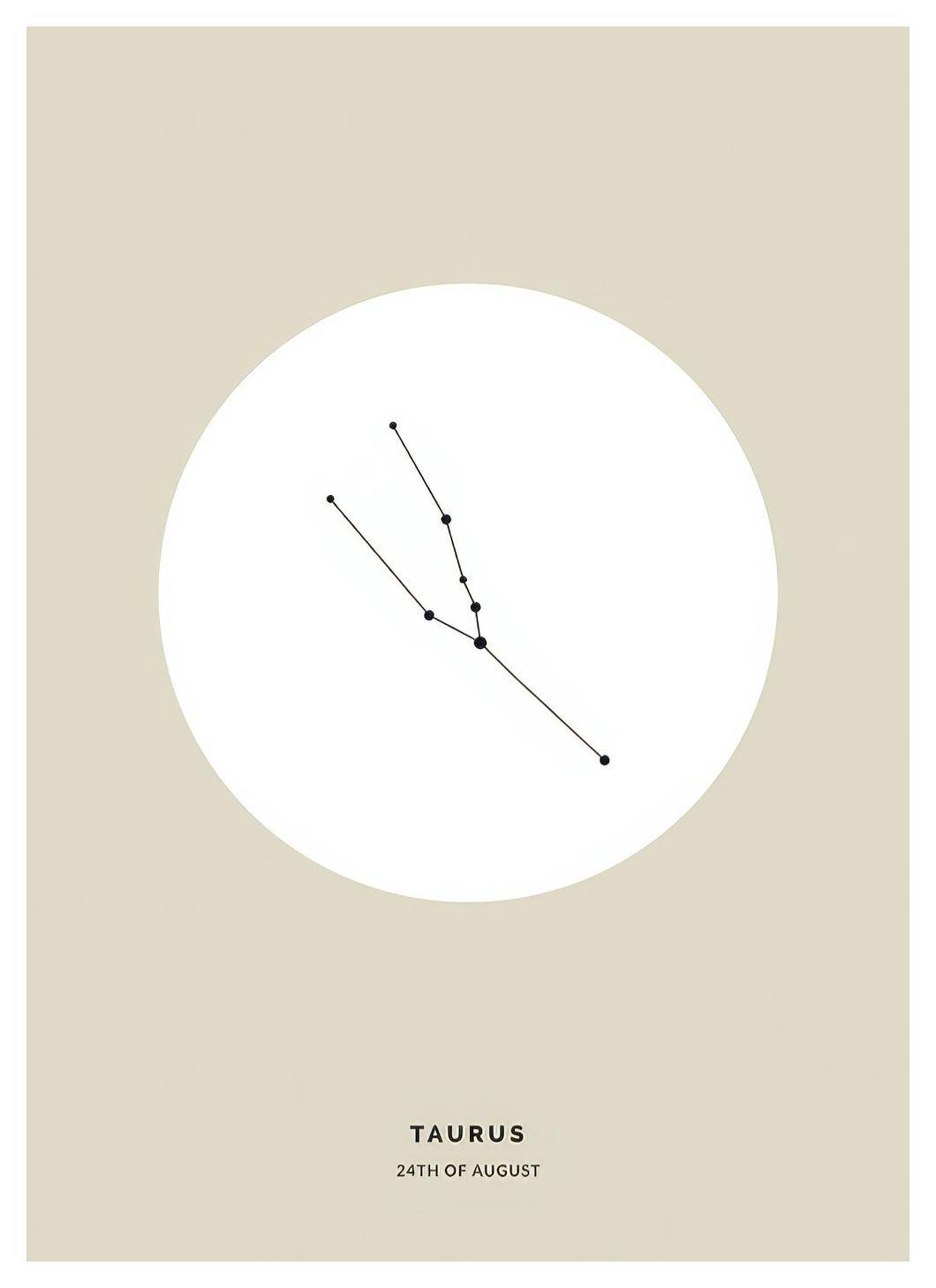 Personliga tavlor Star Sign Beige Taurus Personal Poster (50x70 cm)