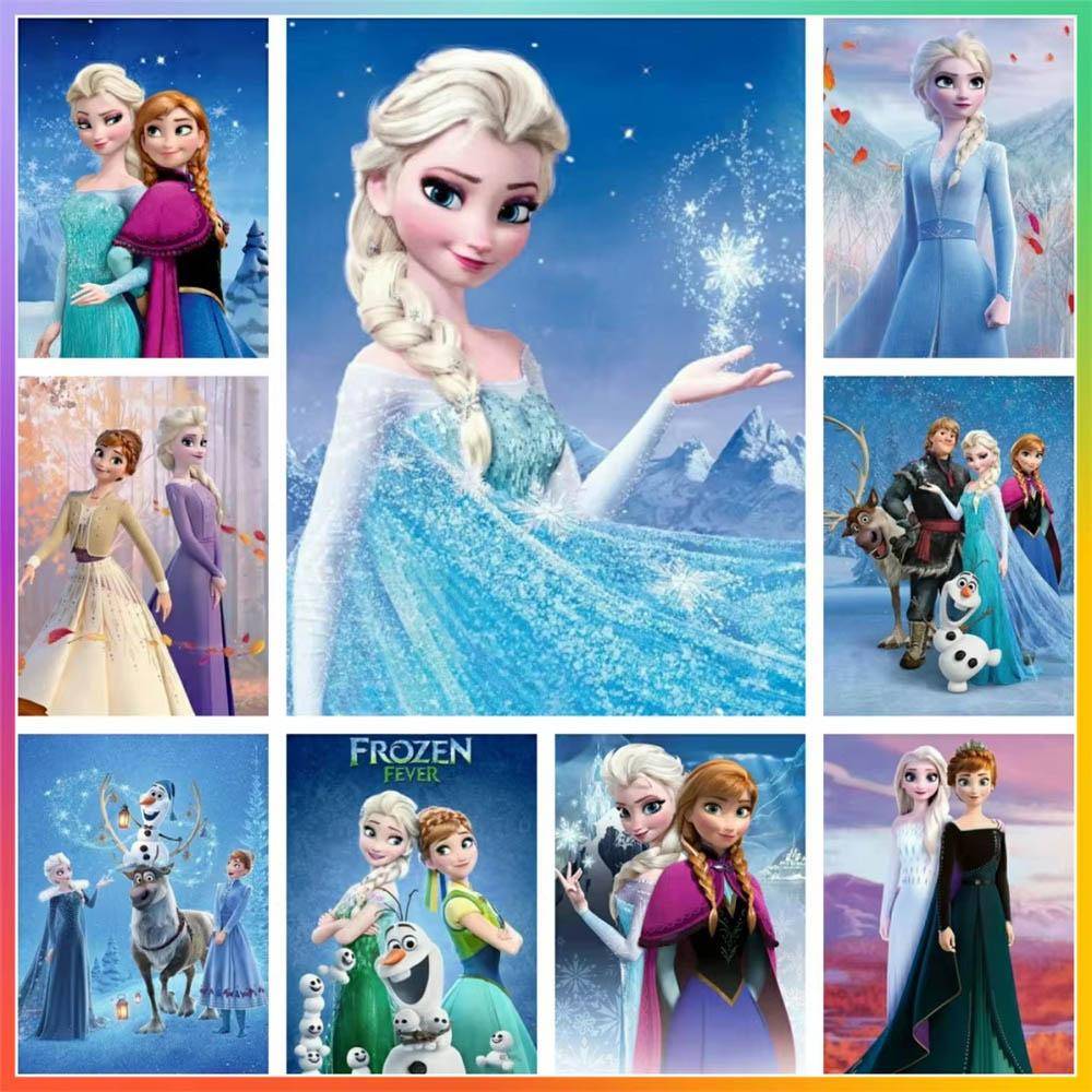 Elsa Disney Prinsessa Diamantmålning Korsstygn Pussel Mosaik Broderi Heminredning 5D DIY Konst Nya Ankomster Konstgjord Borr