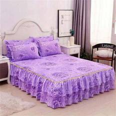 3pcs Bed Skirt Set (Bed Skirt*1 + Pillowcase*2, No Pillow Core) Printed Anti-Slip Bedding, Suitable For Bedroom And Guest Room