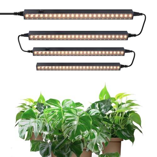 Barrina T5 Grow Lampe, Gelb, 29cm, Vollspektrum 20W(4 x 5W) Magnetische 4er