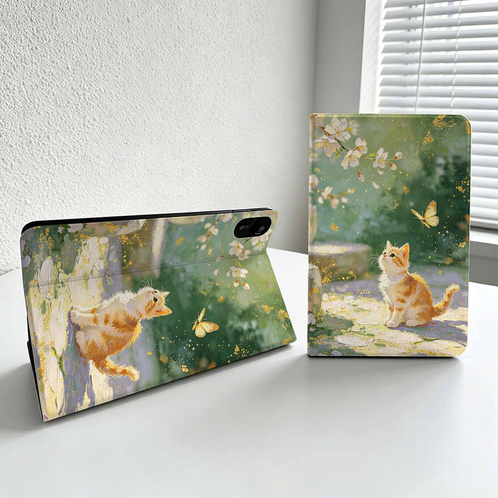 Cartoon Orange Cat Cover For Xiaomi Redmi Mi Pad 8 7 6 5 4 2 SE K Pro Max Ultra Poco Pad Soft Inch Tablet Case
