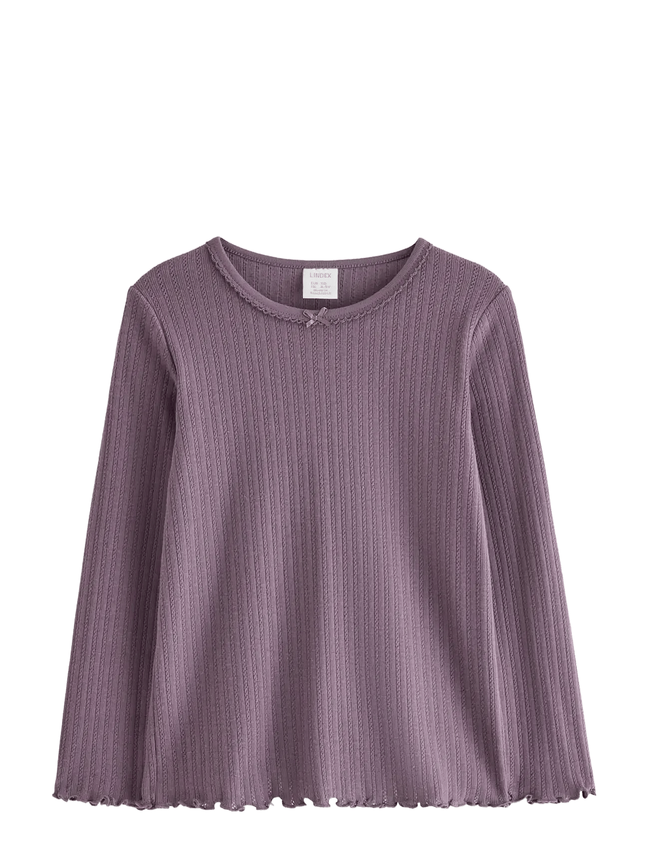 Lindex Long-Sleeved Top In Pointelle - Purple - 122