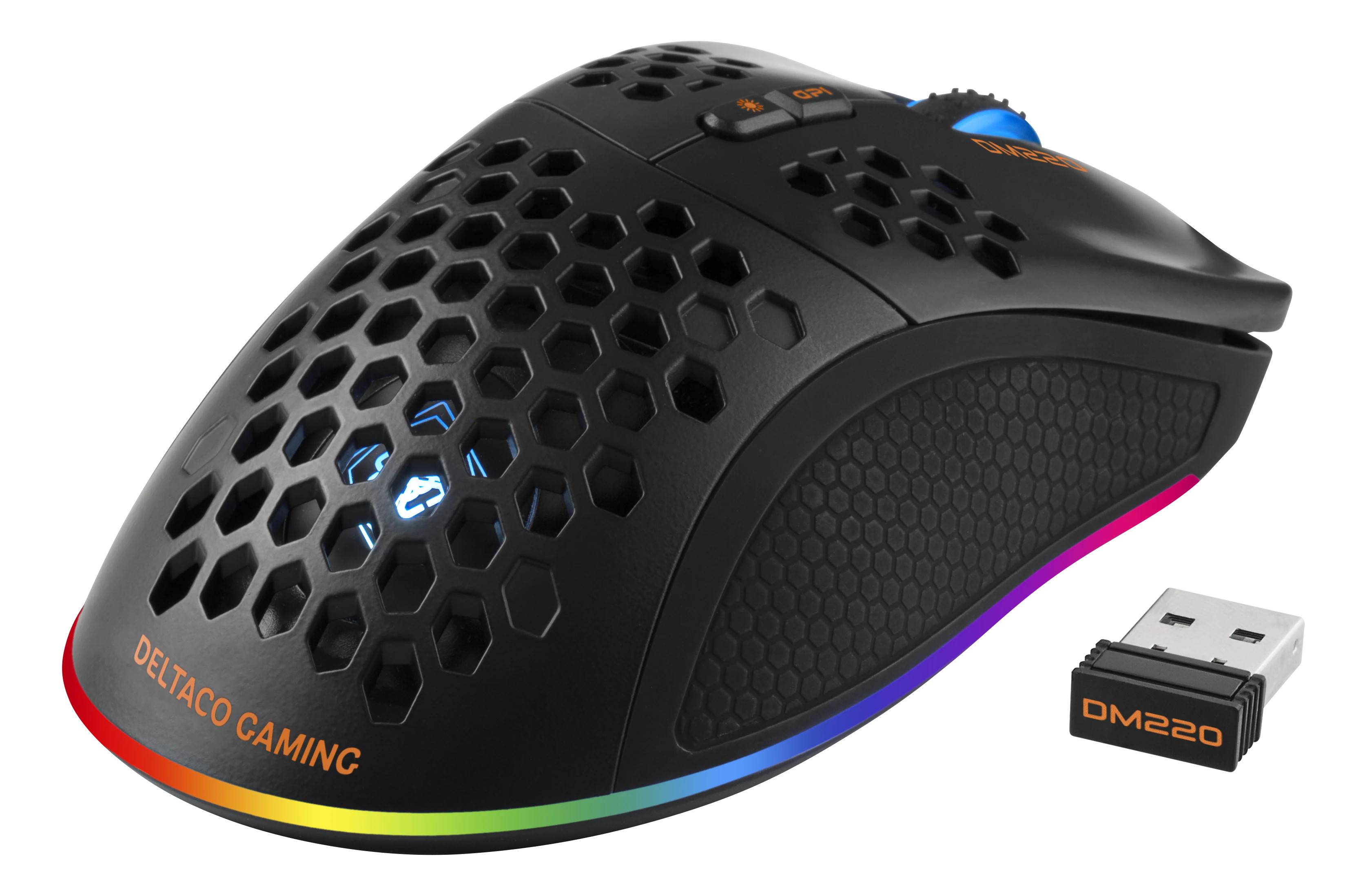 Deltaco_gaming DM220 Wireless lightweight gaming mouse 90g RGB, black