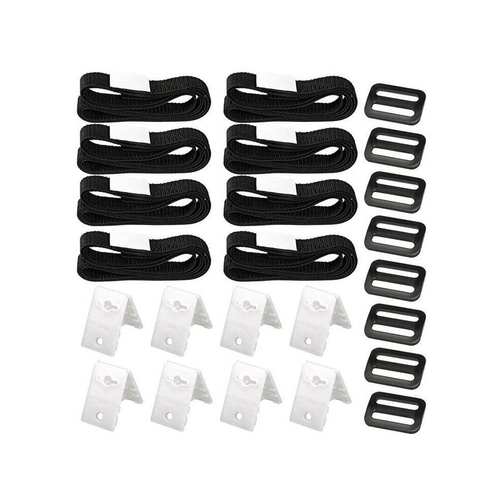 24Pcs Swimming Pool Cover Roller Attachment Straps Kit Universal Solar Blanket Reel Nylon Webbing Strip Buckle Fasteners
