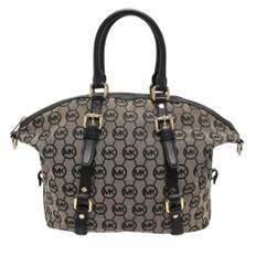 Michael Kors Pre-owned, Pre-owned, Dame, Beige, ONE SIZE, Tyl, Pre-owned canvas håndtasker
